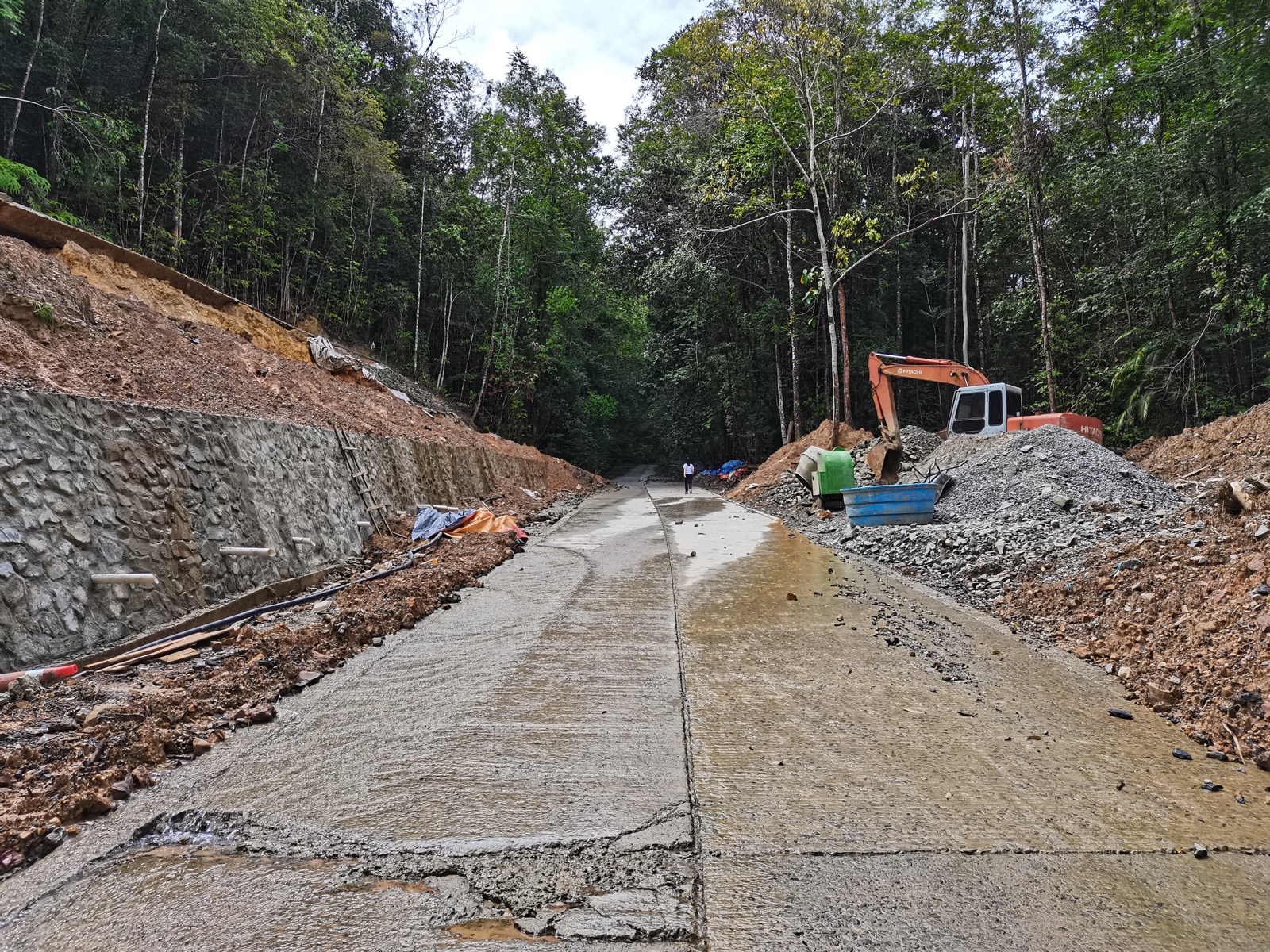 Photo de chantier: drainage et protection périphérique